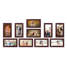 Deals, Discounts & Offers on  - Amazon Brand - Solimo Collage Set of 10 Rosewood Photo Frames ( 6 X 10 Inch - 10)