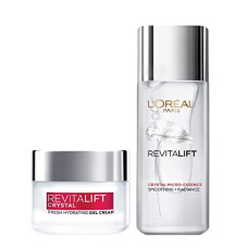Deals, Discounts & Offers on Beauty Care - L'Oreal Paris Skincare Regime Combo, Refines & Smooths, Radiant Skin, With Salicylic Acid, Crystal Micro-Essence, 22 ml + Crystal Gel Cream 65ml