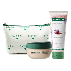 Deals, Discounts & Offers on Beauty Care - Palmolive Brightening Range with Beauty Pouch | Gel Face Wash 100 ml and Face Masque 100 ml combo, with 100% natural unique blend of Kesar and Roman Chamomile Essential Oil - Suitable