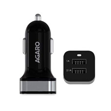 Deals, Discounts & Offers on Mobile Accessories - AGARO 3.1 A Dual Port Lightning, USB Smart Car Charger