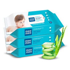 Deals, Discounts & Offers on Baby Care - Mee Mee Baby Gentle Wet Wipes with Aloe Vera extracts, 72 counts, Pack of 3