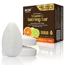 Deals, Discounts & Offers on Beauty Care - WOW Skin Science Brightening Vitamin C Bathing Soap with Vitamin C, Lemon & Orange Oils - Super Value Pack of 3 - Skin-Friendly with 5.5 pH - 225g (75g X 3)
