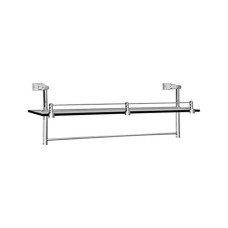 Deals, Discounts & Offers on Home Improvement - Cera Oceana F5005301 Stainless Steel Glass Shelf with Towel Rail (Silver)