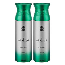 Deals, Discounts & Offers on Beauty Care - Ajmal Raindrops & Raindrops Deodorants Gift For Women (200 ml, Pack of 2) + 1 Perfume Tester