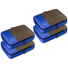 Deals, Discounts & Offers on  - Amazon Brand - Solimo 4 Piece Packing Travel Organizer Cubes Set - Medium, Blue