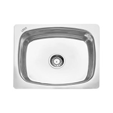 Deals, Discounts & Offers on Home Improvement - LIPKA Premium Stainless Steel  Round Single Bowl Kitchen Sink (21x18x8) | Glossy Finish with Waste Pipe & Sink Coupling