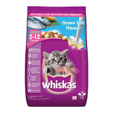 Deals, Discounts & Offers on Food and Health - Whiskas Kitten Small (2-12 months) Dry Cat Food, Ocean Fish, 1.1kg Pack