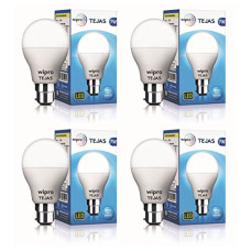 Deals, Discounts & Offers on  - wipro Tejas Base B22D 7-Watt LED Bulb (Cool Day Light) - Pack of 4