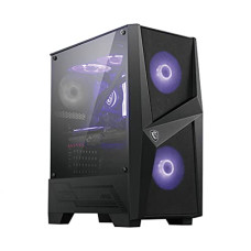 Deals, Discounts & Offers on  - MSI MAG Forge 100M Mid Tower Gaming PC Case (Black, 2 x 120mm RGB Fans, 1 x 120mm Rear Fan, 2 x USB 3.2 Gen1 Type-A, Tempered Glass Panel, Magnetic Dust Filter, ATX, m-ATX, Mini-ITX)