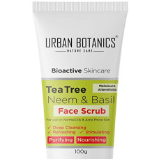 Deals, Discounts & Offers on Beauty Care - UrbanBotanics Tea Tree, Neem & Basil Face Scrub For Women & Men - Deep Cleansing, Tan Removal, Glowing Skin - 100g