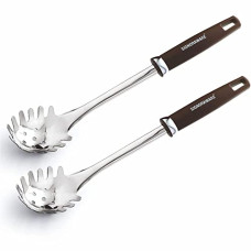 Deals, Discounts & Offers on  - Signoraware Spagethi Server (Brown Handle) 13 inch, Set of 2, Silver, Standard