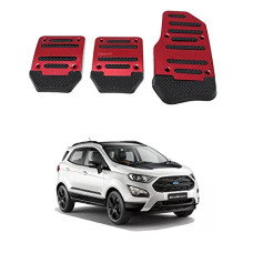 Deals, Discounts & Offers on  - Oshotto 3 Pcs Non-Slip Manual CS-373 Car Pedals Kit Sports Pad Covers Set Compatible with Ford Ecosports (Red)