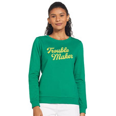 Deals, Discounts & Offers on Women - [Size S] VERO MODA Women Typography Brown Sweatshirt