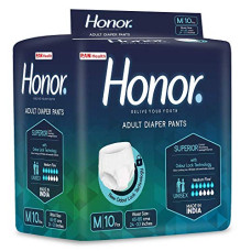 Deals, Discounts & Offers on  -  Honor Adult Diaper Pants, Medium - 10 Count (65-85 cms | 24-33 inches)
