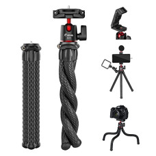 Deals, Discounts & Offers on Accessories -  Syvo S-11 Camera Tripod, Mini Flexible Tripod Stand with Hidden Phone Holder w Cold Shoe Mount, 1/4'' Screw for Magic Arm, Universal