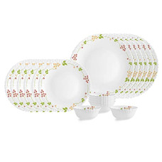 Deals, Discounts & Offers on  - Cello Opalware Dazzle Secret Garden Dinner Set, 18Pcs, White