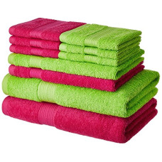 Deals, Discounts & Offers on  - Amazon Brand - Solimo Cotton Towel 500 GSM (Set of 10, Spring Green and Paradise Pink)