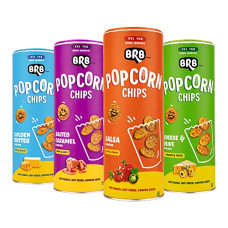 Deals, Discounts & Offers on  - BRB Popcorn Chips | Popcorn Upgraded | 4 Tubs X 85 Grams | 4 Flavours - Golden Butter, Salted Caramel, Salsa, and Cheese & Olive
