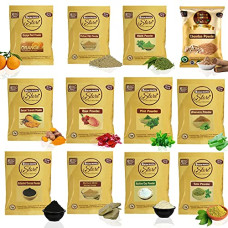 Deals, Discounts & Offers on Beauty Care - Online Quality Store Combo of 12 Skin Care Products ,(Multani Mitti, Neem, Orange Peel, Rose, Chandan, Charcoal, Mitti Stone, Kaolin Clay, Mint, Haldi,Alovera, Tulsi Powders) |skin care products combo,(Pack of 12 ,50g each ,Total 600 Pack)