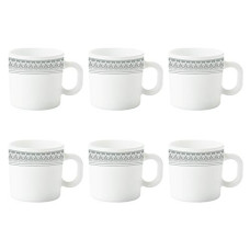 Deals, Discounts & Offers on  - Borosil Larah Classic Opalware Mug Set, 6 Pieces, White