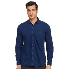 Deals, Discounts & Offers on Men - [Size L] Easies by Killer Men's Slim Shirt (E-86281_Blue Indigo Checks L)