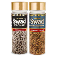 Deals, Discounts & Offers on  - Panjon Swad Jeera Goli & Roasted Saunf Pachak (Mukhwas Mouth Fresheners) 2 Bottles, 200g