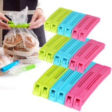 Deals, Discounts & Offers on  - Suzec 18 Pcs - 3 Different Size Plastic Food Snack Bag Pouch Clip Sealer Large, Medium, Small Plastic Snack Seal Sealing Bag Clips Vacuum Sealer (Set of 18, Multi-Color) (Multicolor)
