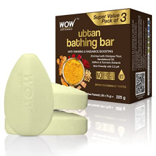 Deals, Discounts & Offers on Beauty Care - WOW Skin Science Ubtan Bathing Bar - with Sandalwood Oil, Saffron & Turmeric Extract - Super Value Pack of 3 - Skin-Friendly with 5.5 pH - No Artificial Color, Parabens, Mineral Oil, Phthalates, Sulphate - 225g (75g X 3)