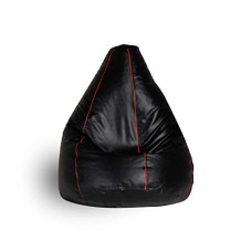 Deals, Discounts & Offers on Furniture - Wakefit Bean Bag, Bean Bag Without Bean | Bean Bag Cover, Bean Bag XXXL, Original Leatherette Bean Bag Without Beans (Black with Red Piping)