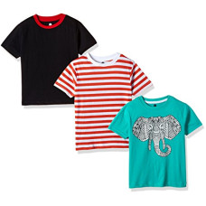 Deals, Discounts & Offers on  - [Size 7 Years-8 Years] Cloth Theory Boy's Regular Fit T-Shirts (Pack of 3)