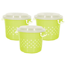 Deals, Discounts & Offers on  - Kuber Industries Airtight Plastic Food Storage Containers|Plastic Container For Kitchen|6 Liters, 3 Pieces (Green)