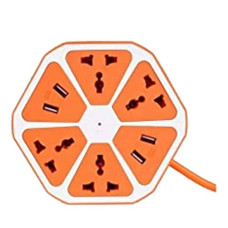 Deals, Discounts & Offers on Electronics - Hexagon 4 Socket Extension Board with USB Port