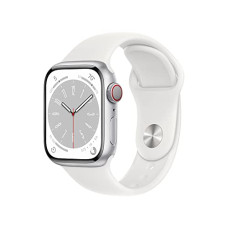 Deals, Discounts & Offers on Electronics - [For Amazon Pay Credit Card] Apple Watch Series 8 [GPS + Cellular 41 mm] Smart Watch w/Silver Aluminium Case with White Sport Band. Fitness Tracker, Blood Oxygen & ECG Apps, Always- On Retina Display, Water Resistant