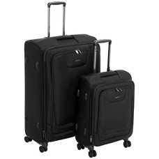 Deals, Discounts & Offers on  - AmazonBasics 2 Piece Expandable Softside Spinner Luggage Suitcase With TSA Lock And Wheels Set - Black