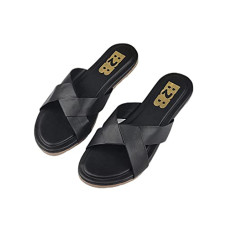 Deals, Discounts & Offers on  - [Size 8] Walktrendy Womens Synthetic Black Open Toe Flats - 8 UK (Wtwf344_Black_41)