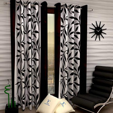 Deals, Discounts & Offers on  - Fashion String Polyester 2 Pieces Door Curtain Set, 7 Feet Long, Brown (Eyelet, String, Washable)