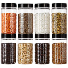 Deals, Discounts & Offers on  - Amazon Brand - Solimo Spice Jar, 200 ml, Set of 8, Black, Plastic