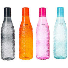 Deals, Discounts & Offers on  - Amazon Brand - Solimo Plastic Fridge Water Bottle Set (4 pieces, Multicolour, Geometric Pattern)