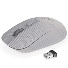 Deals, Discounts & Offers on  - Amkette Hush Pro Acura 2.4 Ghz Silent Switch Wireless Mouse with Ergonomic Design, High Precision 3 DPI Settings, Smart Auto Sleep Function and Mouse On/Off Switch (Grey)