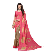 Deals, Discounts & Offers on Women - Saanchi Ecommerce Women's Georgette Sarees ($$Renial_337_Pink)
