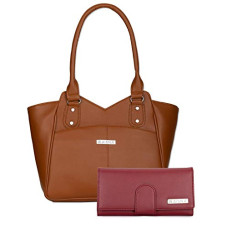 Deals, Discounts & Offers on  - Aisna Women's Combo Handbag & Clutch(Maroon,Pink)