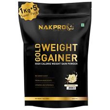 Deals, Discounts & Offers on  - NAKPRO GOLD WEIGHT GAINER | High Carbs & High Calorie | 12g Protein, 80g Carbs | Added Vitamins, Minerals & Digestive Enzymes | Easy Mixing, Easy Digesting Weight Gainer Powder