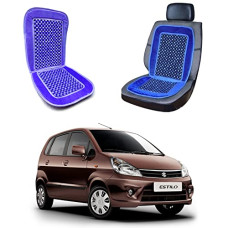 Deals, Discounts & Offers on  - Oshotto Car Wooden Bead Seat Cushion with Velvet Border Compatible with Maruti Suzuki Zen Estilo - Blue - 1 Piece