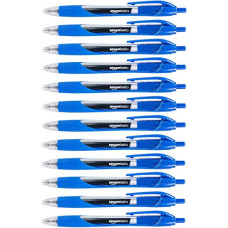 Deals, Discounts & Offers on Stationery - AmazonBasics Retractable Gel Ink Pens - Fine Point, Blue, 12-Pack
