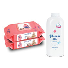 Deals, Discounts & Offers on Baby Care - Johnson's Baby Skincare Wipes with Lid, 144's +Johnson's Baby Powder 400g
