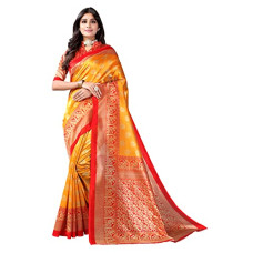 Deals, Discounts & Offers on Women - SIRIL Women's Printed Poly Silk Saree with Blouse
