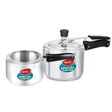 Deals, Discounts & Offers on Cookware - Pigeon by Stovekraft Aluminium Pressure Cooker 2 and 3 Litre Inner Lid with Non Induction base, silver, medium (14457)