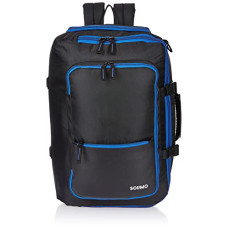 Deals, Discounts & Offers on Backpacks - Amazon Brand - Solimo 23L Travel Backpack with Side-Strap (Black with Blue Lining)