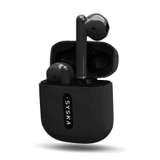 Deals, Discounts & Offers on Headphones - Syska Sonic Buds IEB450 True Wireless Earbuds with Ultra Sync Technology, 20Hr Play BackTime, Tap N Play Touch Control, Light Weight, IPX4 Water Resistant (Jade Black, Made in India)