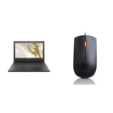 Deals, Discounts & Offers on Laptops - Lenovo IdeaPad Slim 3 Chromebook Intel Celeron N4020 4th Gen 11.6'' (29.46cm) HD Thin & Light Laptop, 82BA001PHA & 300 Wired Plug & Play USB Mouse, High Resolution 1600 DPI Optical Sensor